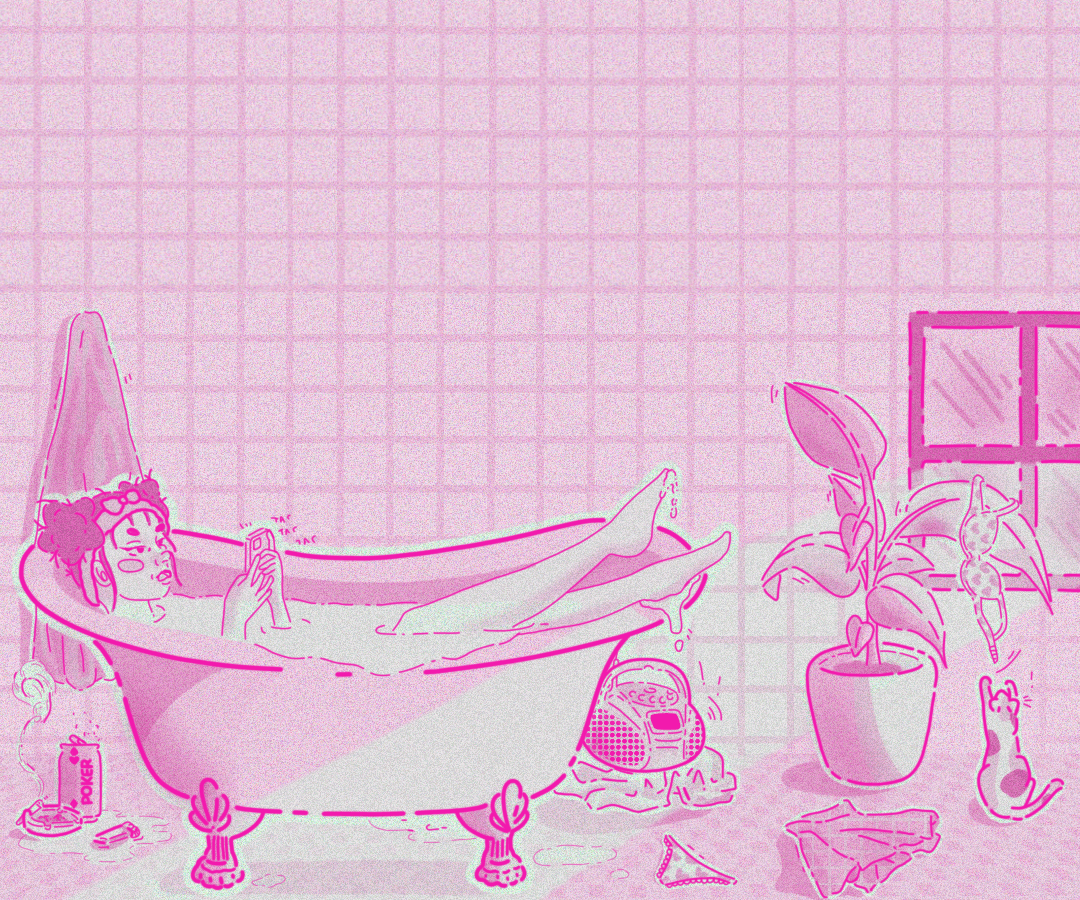 Relaxing bath time illustration